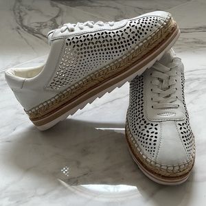White Espadrille Platform Sneaker. Size 8